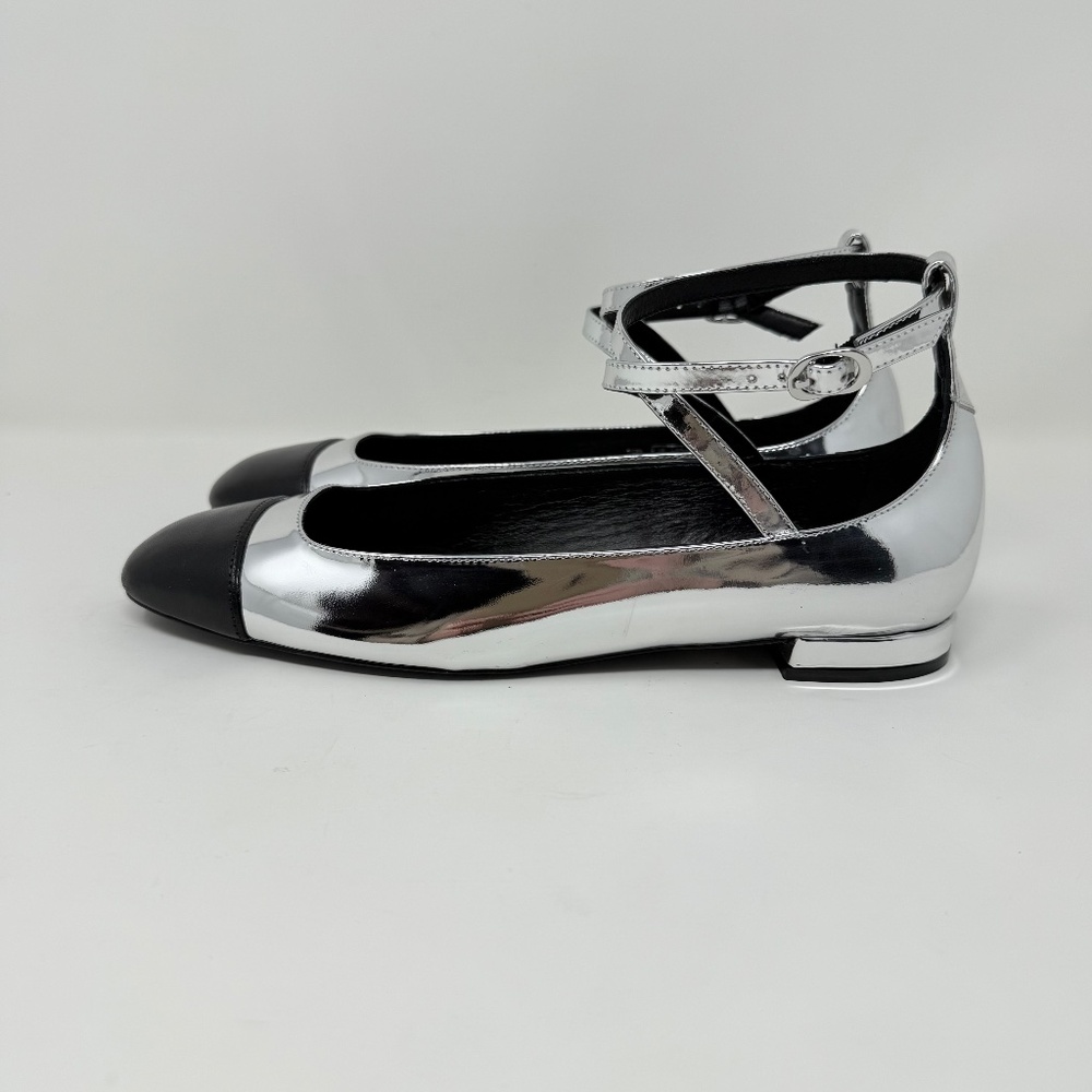New Stuart Weitzman Eden Cross Strap Ballet Flat Sz 7 - Picture 6 of 12
